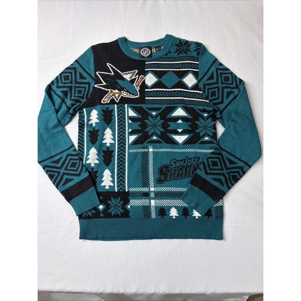 San Jose Sharks Christmas Knit Sweater by NHL Collection - Small